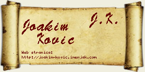 Joakim Ković vizit kartica